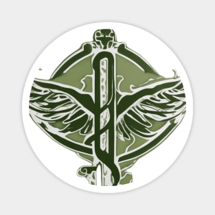 Caduceus Olive Green Shadow Silhouette Anime Style Collection No. 202 Magnet